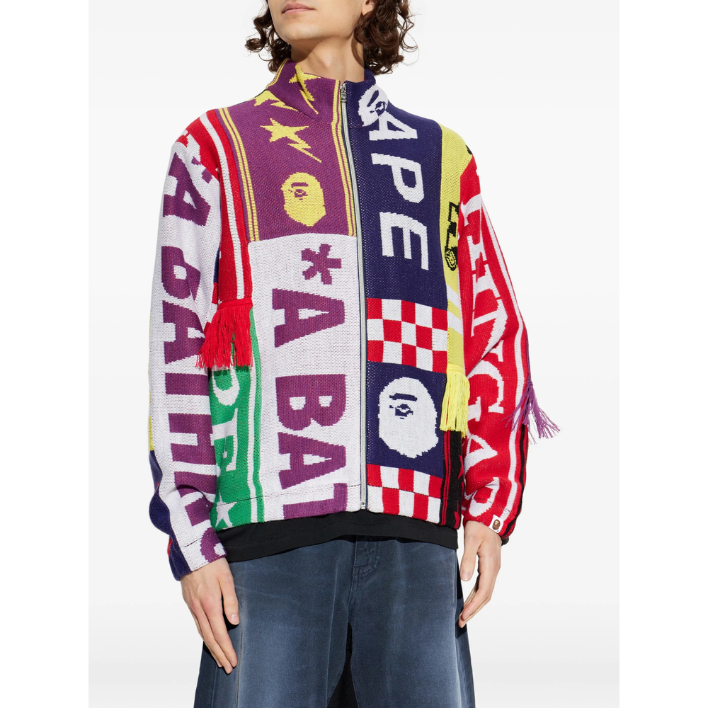 Scarf-Pattern Track Jacket