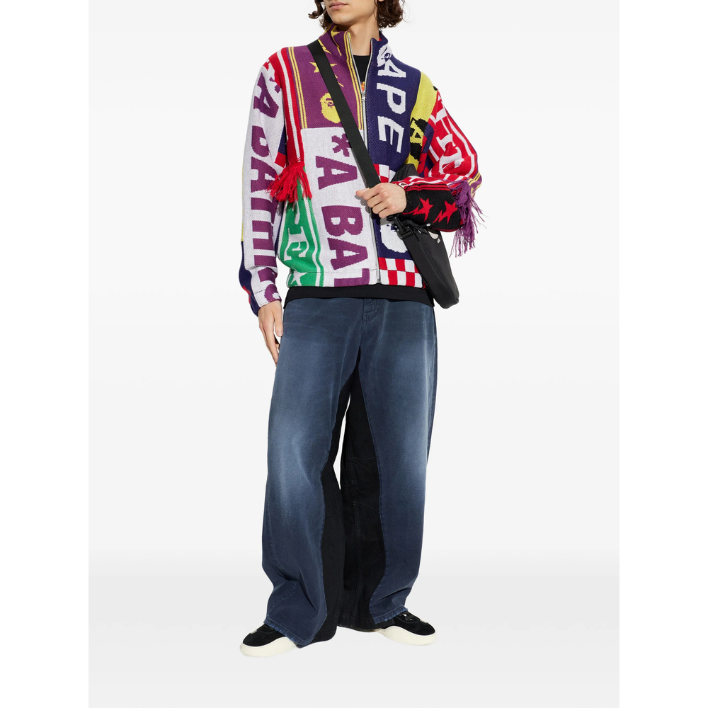 Scarf-Pattern Track Jacket