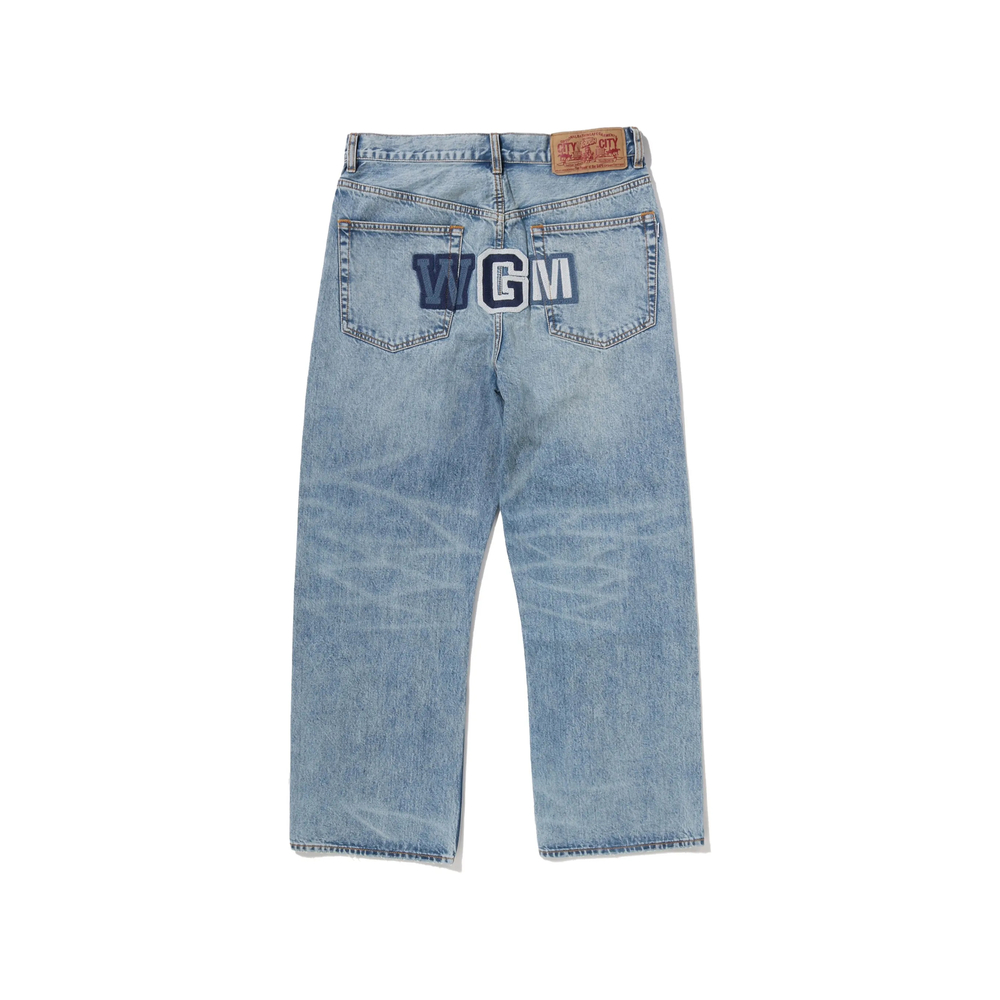 Shark-Motif Straight-Leg Jeans