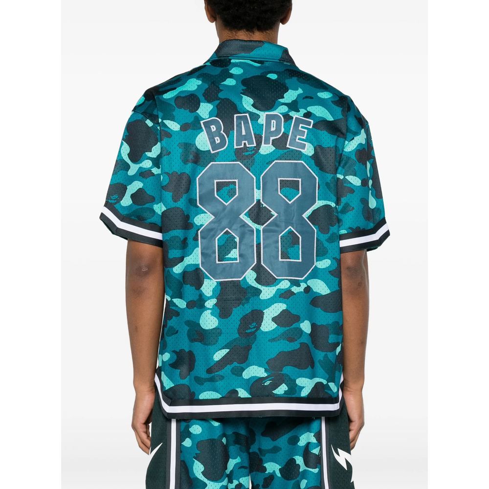 Camo-Print Logo-Patch Shirt