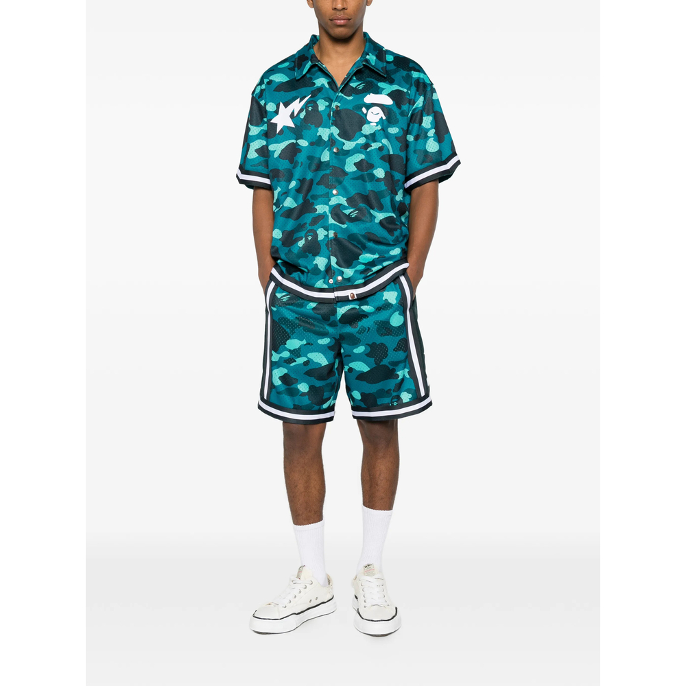 Camo-Print Logo-Patch Shirt