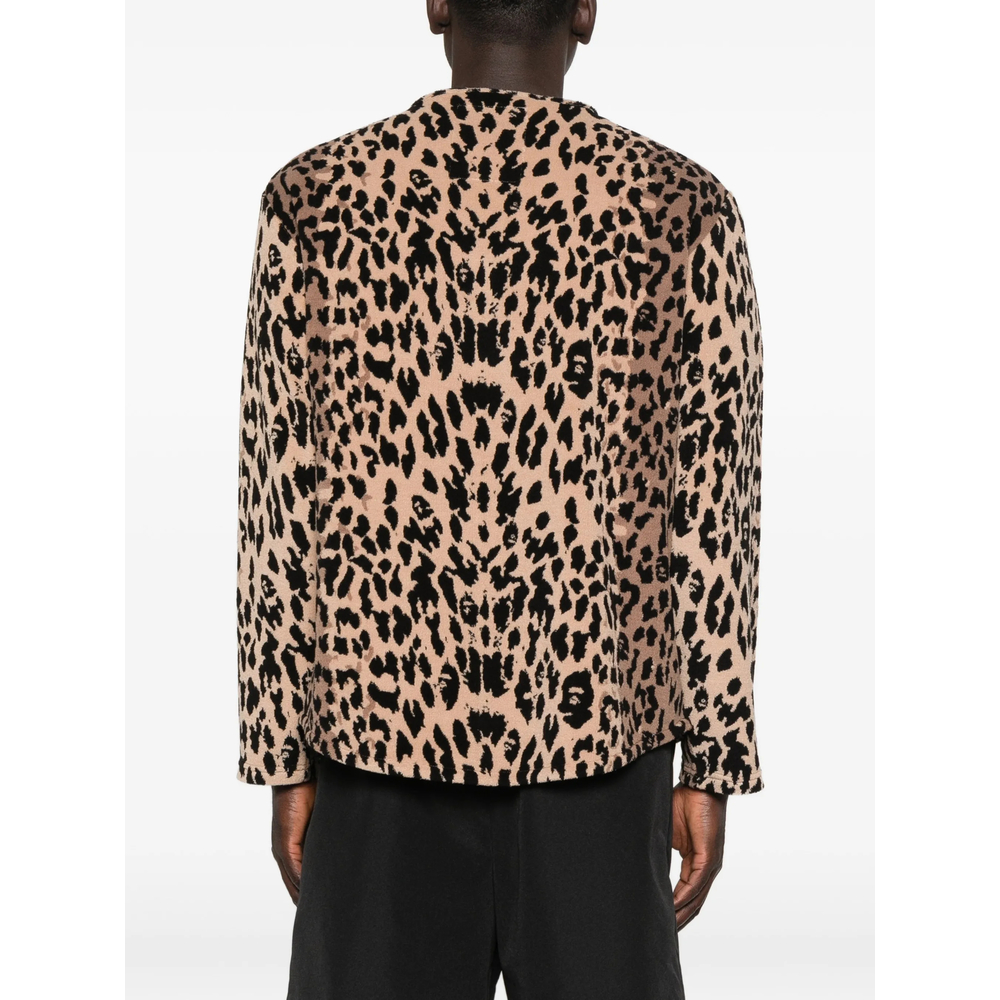 X Kazuki Kuraish Leopard-Pattern V-Neck Jacket