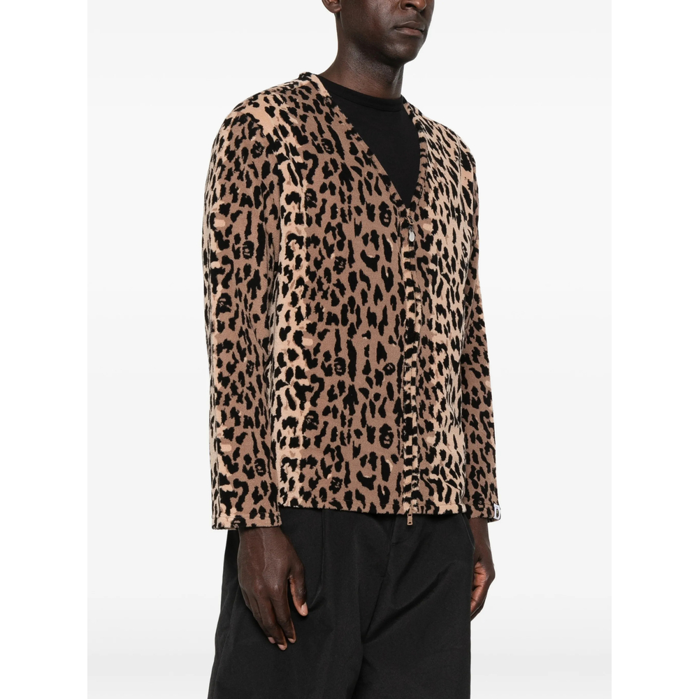 X Kazuki Kuraish Leopard-Pattern V-Neck Jacket