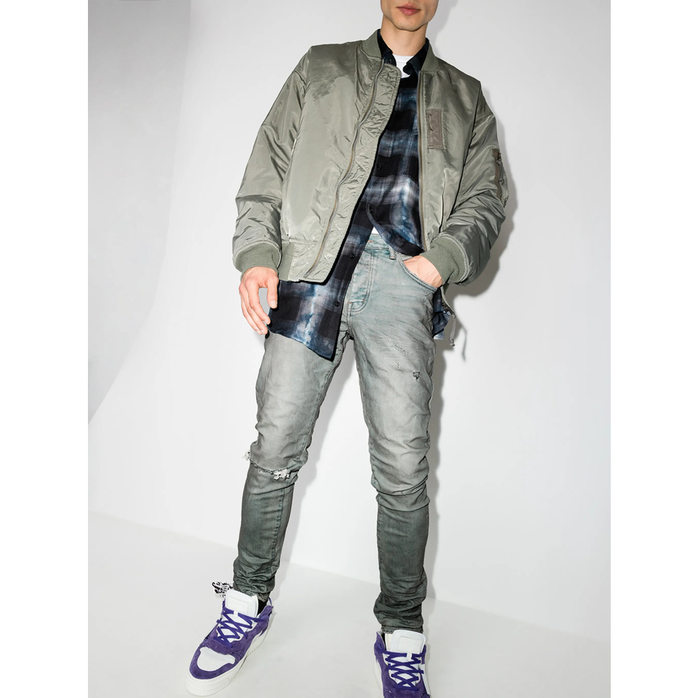 Distressed-Look Mid-Rise Jeans