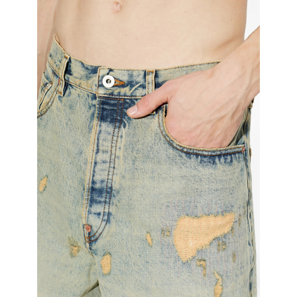 Distressed Bleached-Effect Jeans