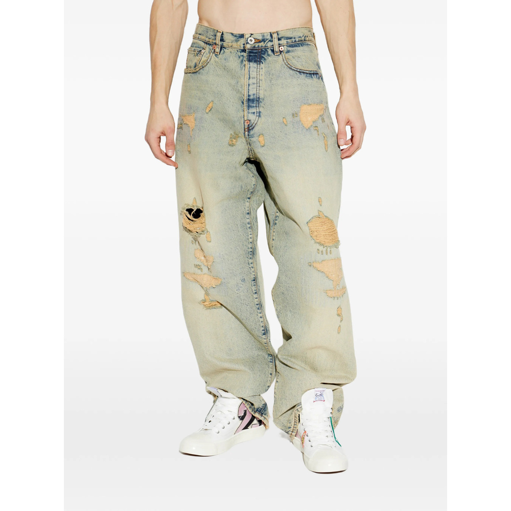 Distressed Bleached-Effect Jeans