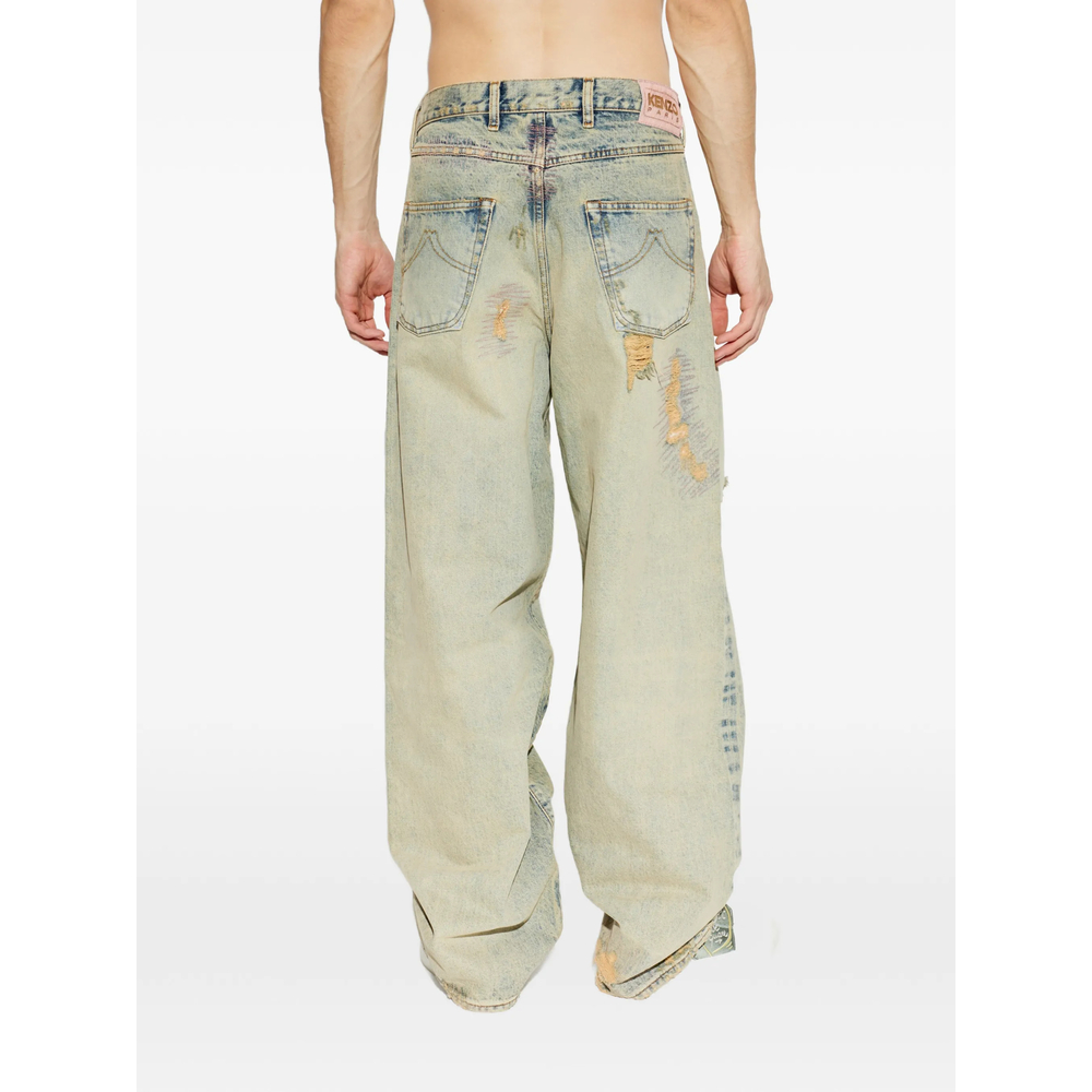 Distressed Bleached-Effect Jeans