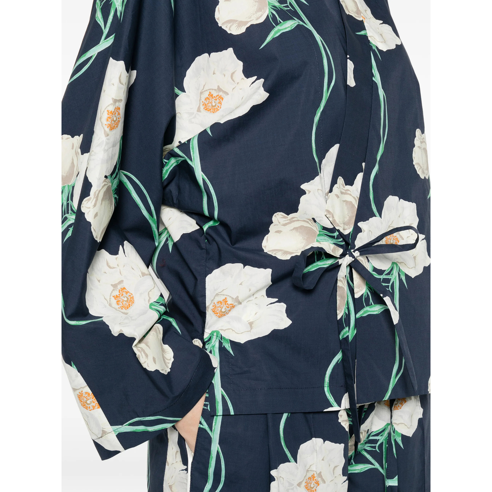 V-Neck Floral-Print Shirt