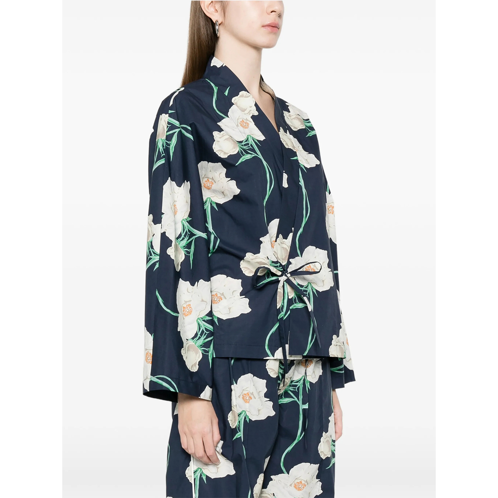 V-Neck Floral-Print Shirt