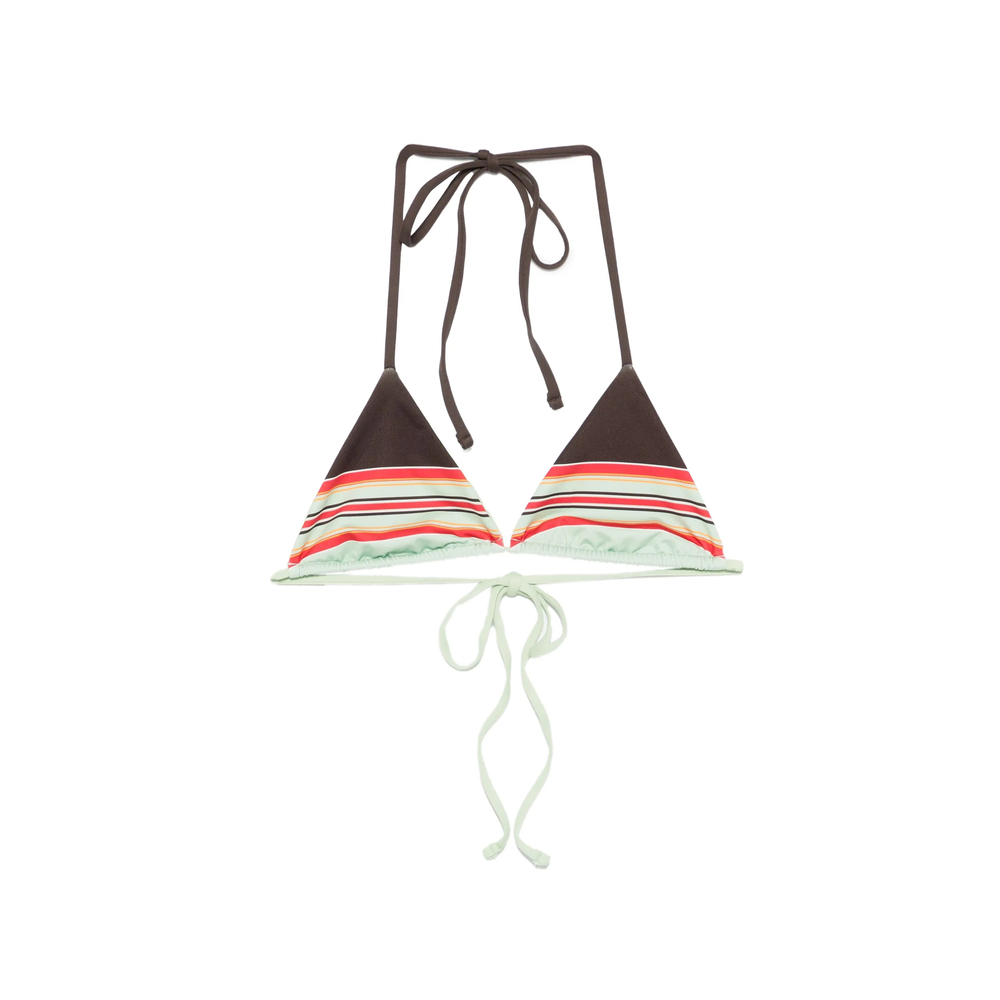 Frankies Bikinis Nick Striped Triangle Bikini Top
