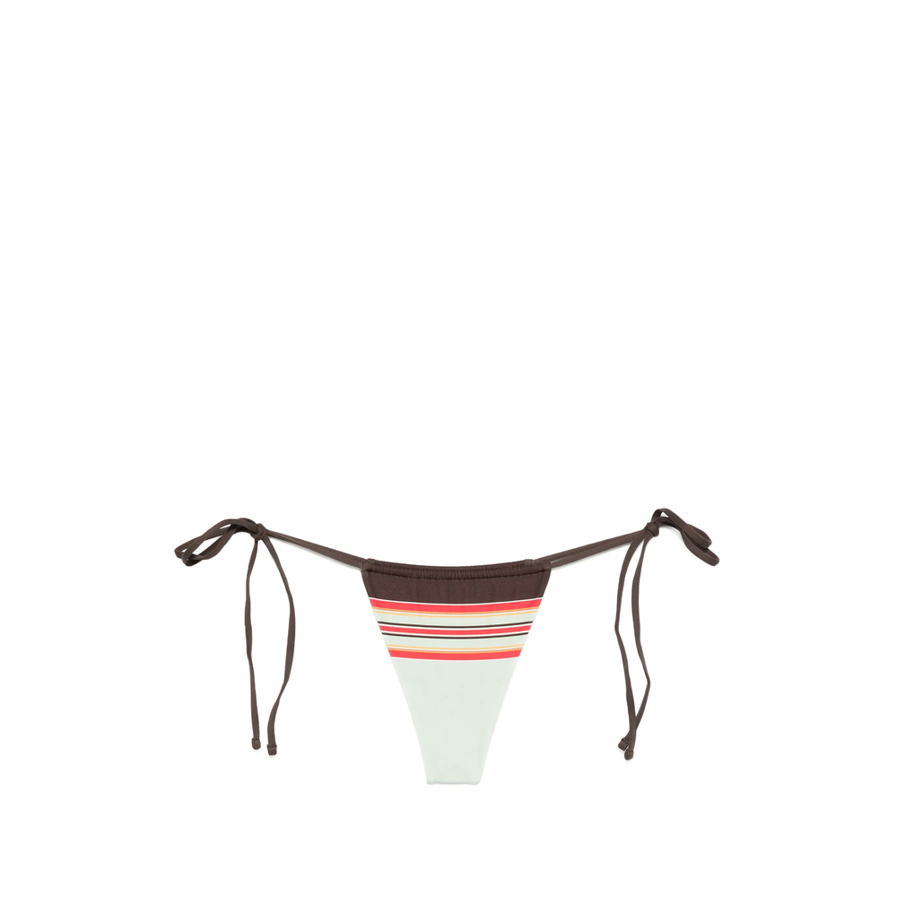Frankies Bikinis Tia Striped Tie-side Bikini Bottoms
