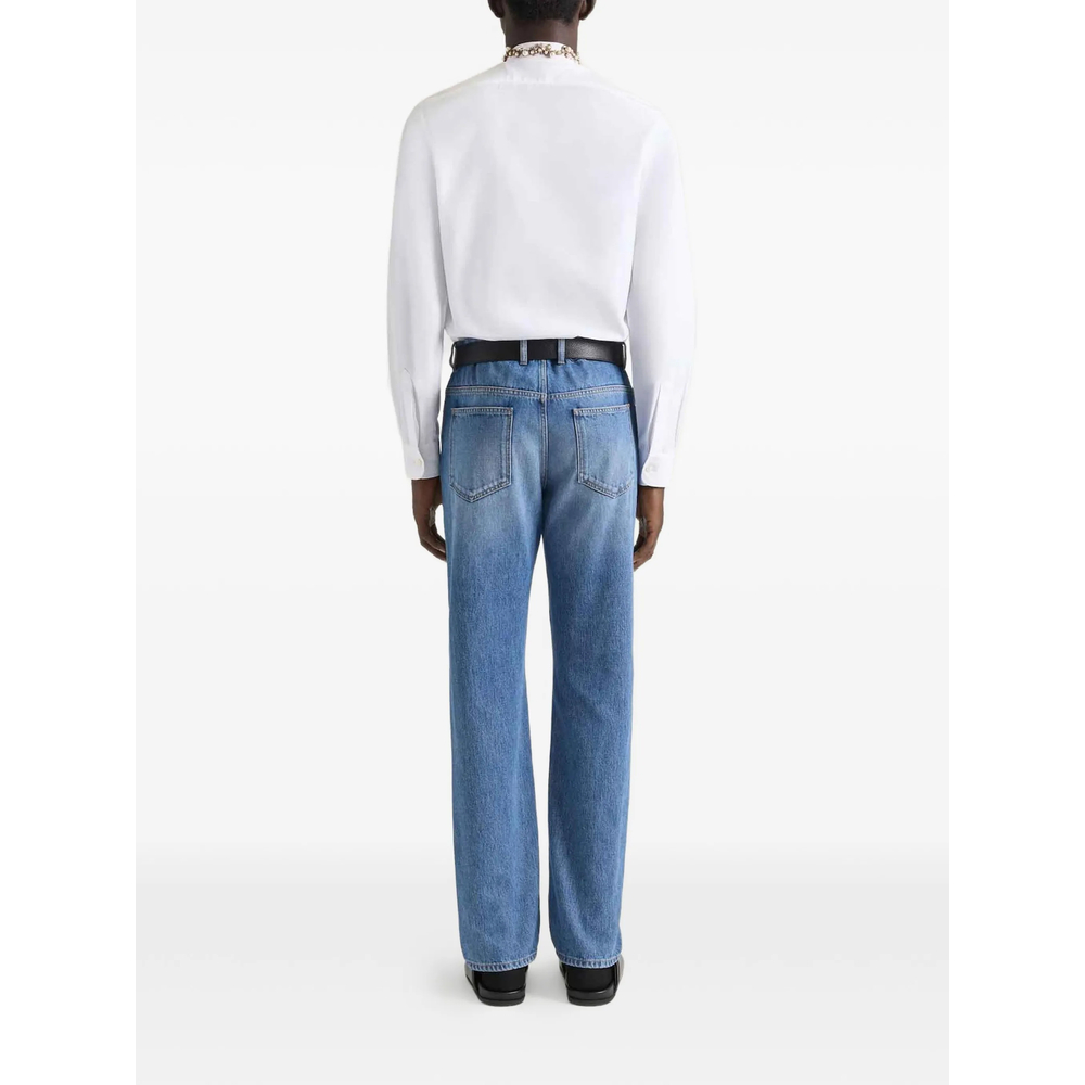 Couture Seam Straight Fit Shadow Washed Jeans