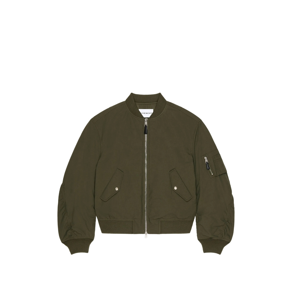 Couture Seam Bomber In Cotton With Givenchy Stamp Print