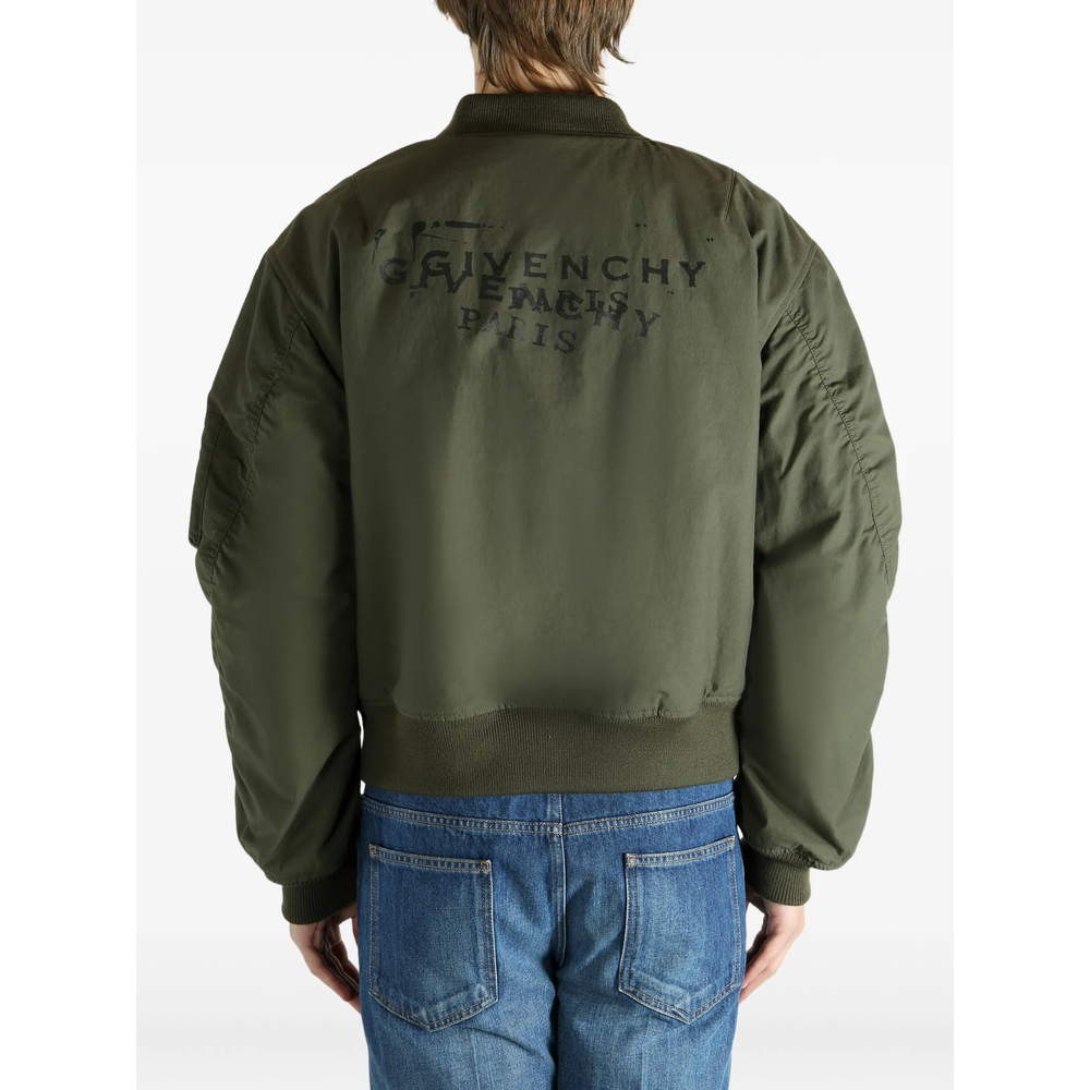 Couture Seam Bomber In Cotton With Givenchy Stamp Print