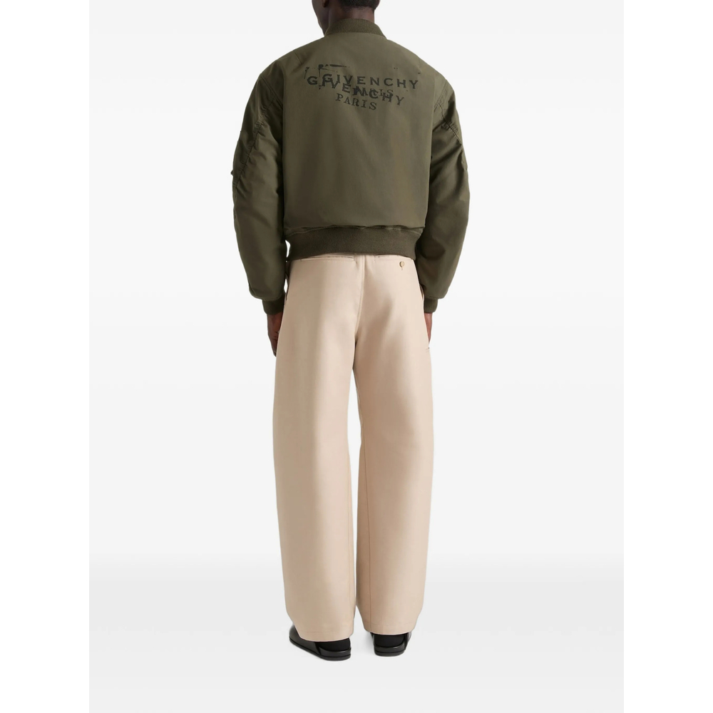 Couture Seam Bomber In Cotton With Givenchy Stamp Print