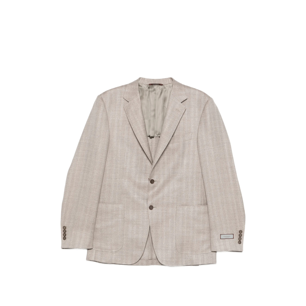 Canali Button Herringbone Blazer