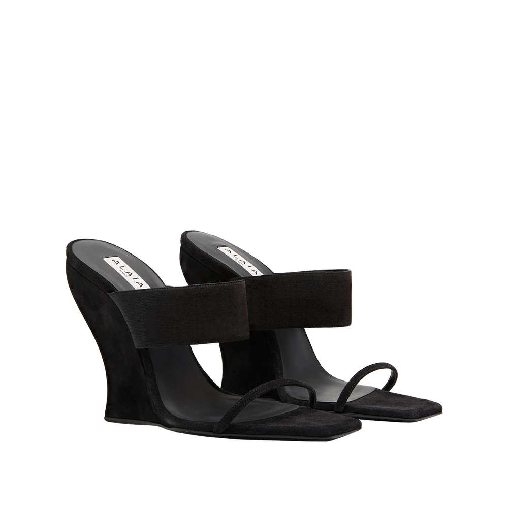 Alaïa Wave Mules In Suede