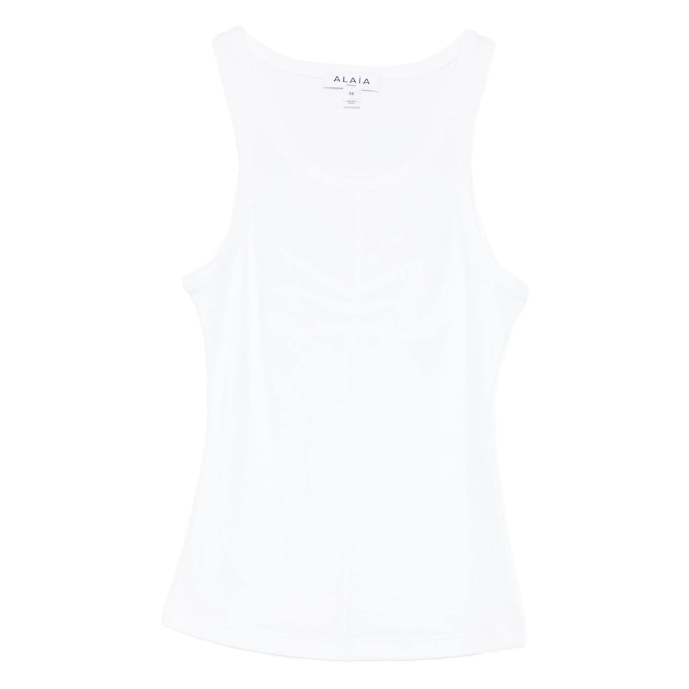 Alaïa Scoop-neck Tank Top In White