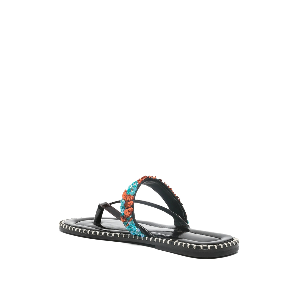 Sequin-Embellishment Sandals
