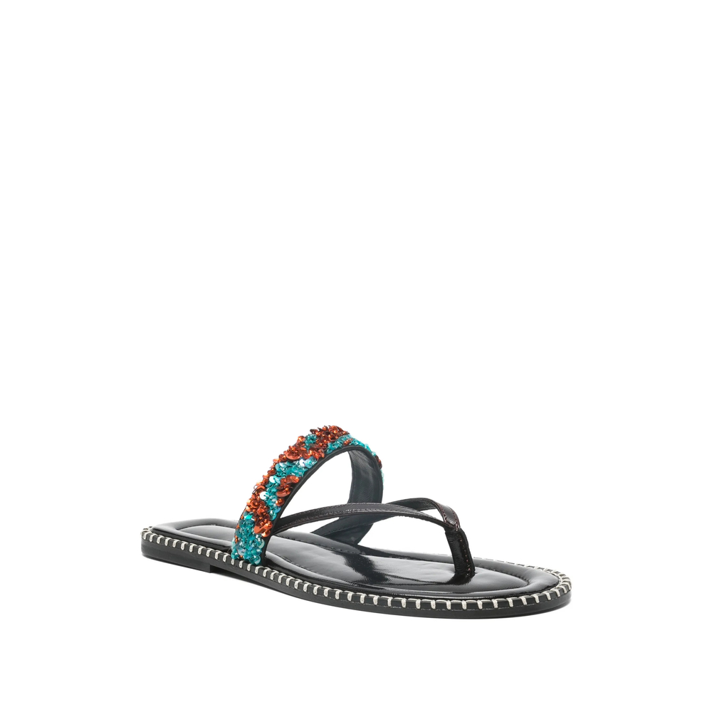 Sequin-Embellishment Sandals