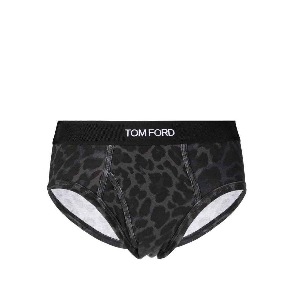 Tom Ford Underwear Logo-band Leopard-print Briefs