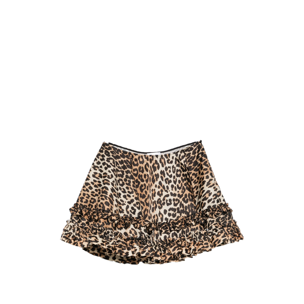 Ruffled Leopard-Print Mini