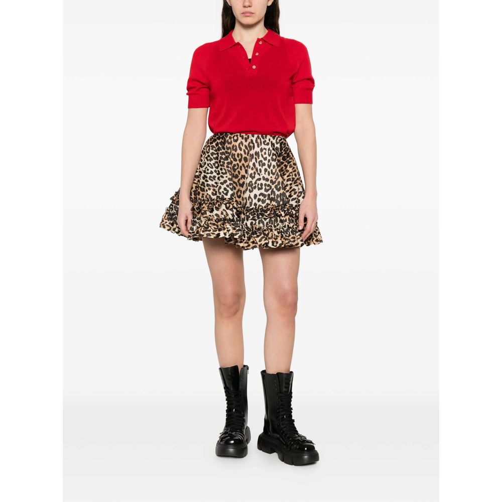 Ruffled Leopard-Print Mini