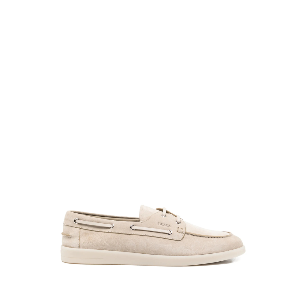 Prada Suede Boat Shoes With Laces