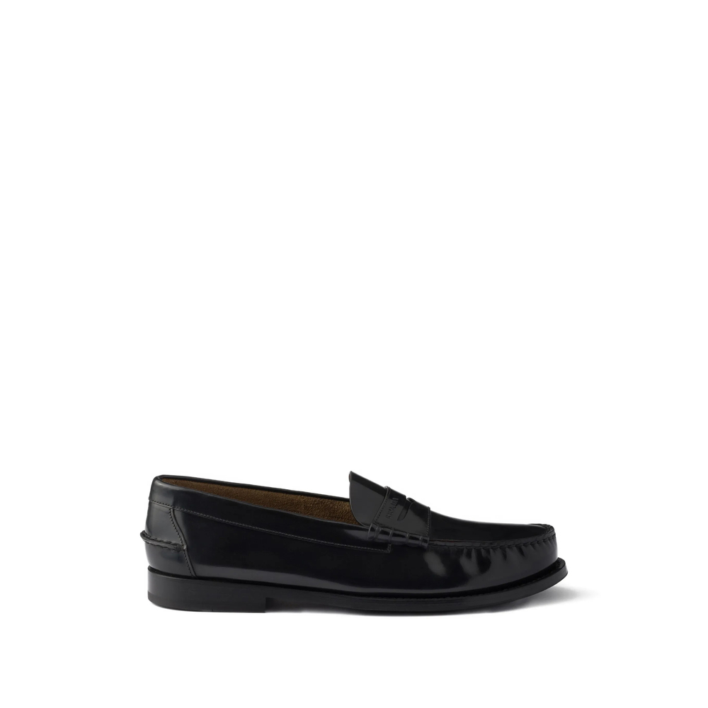 Prada Brushed-leather Loafers