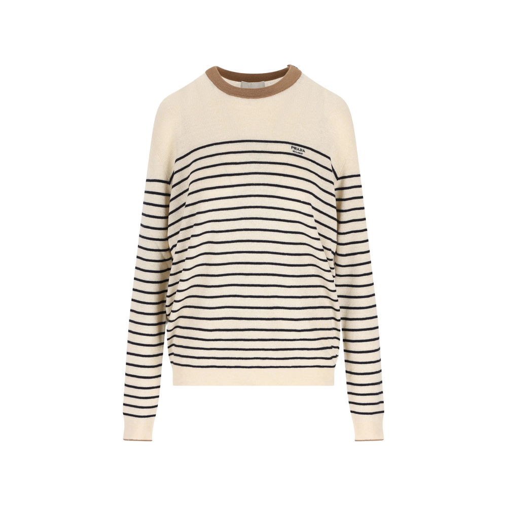 Prada Striped Button-detail Sweater