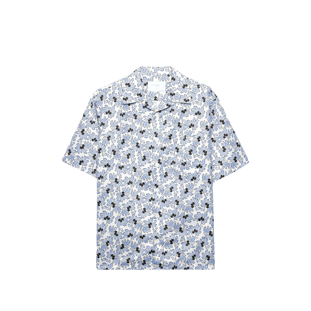 Prada Printed Cotton Blend Bowling Shirt