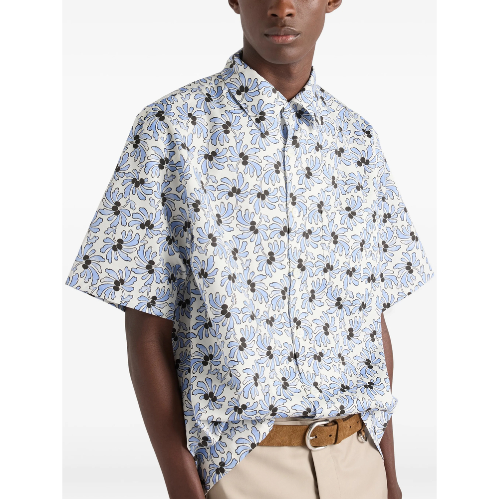 Prada Printed Cotton Blend Bowling Shirt