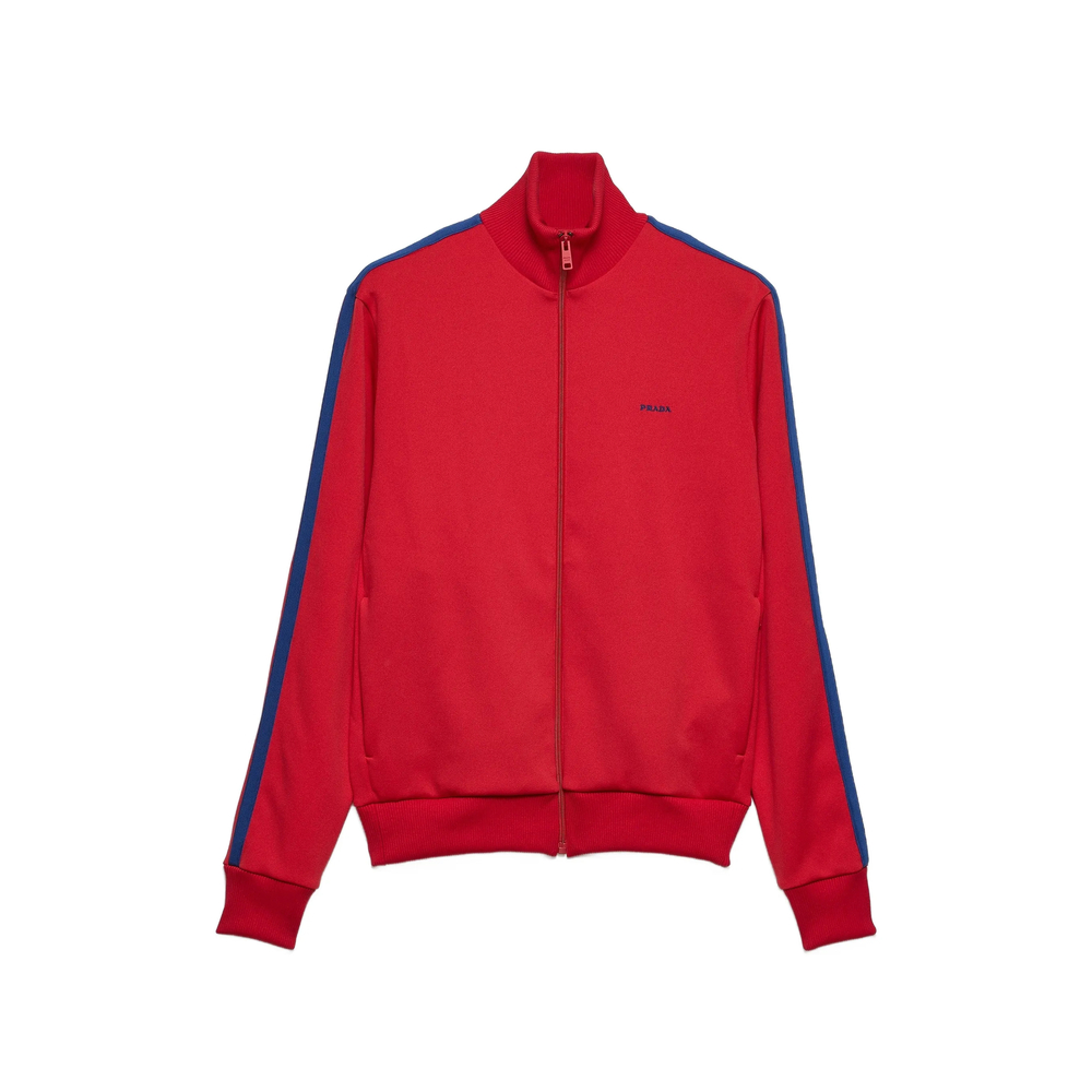 Prada Logo-embroidered Zip-up Sweatshirt