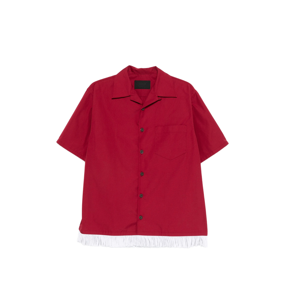 Prada Cotton Blend Fringed Bowling Shirt