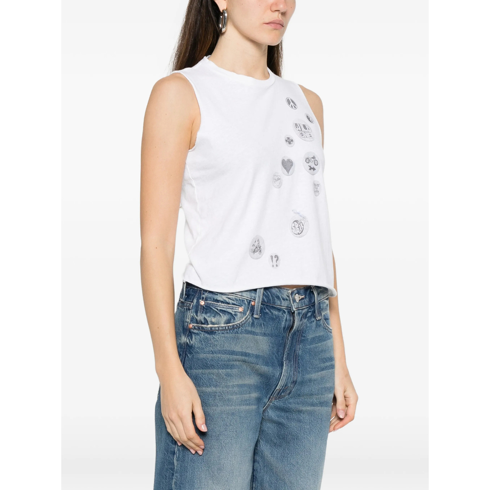 Graphic-Print Sleeveless Top
