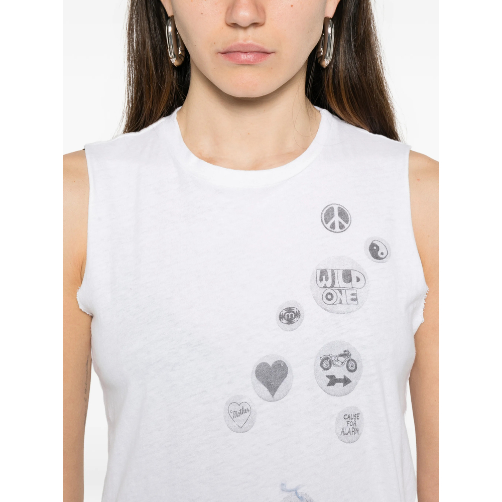 Graphic-Print Sleeveless Top