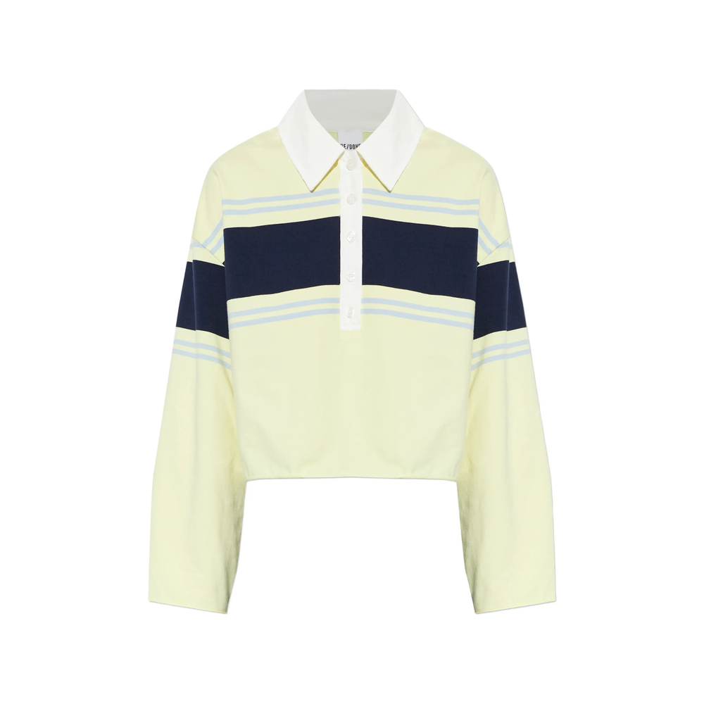 Re/Done Striped Polo Top
