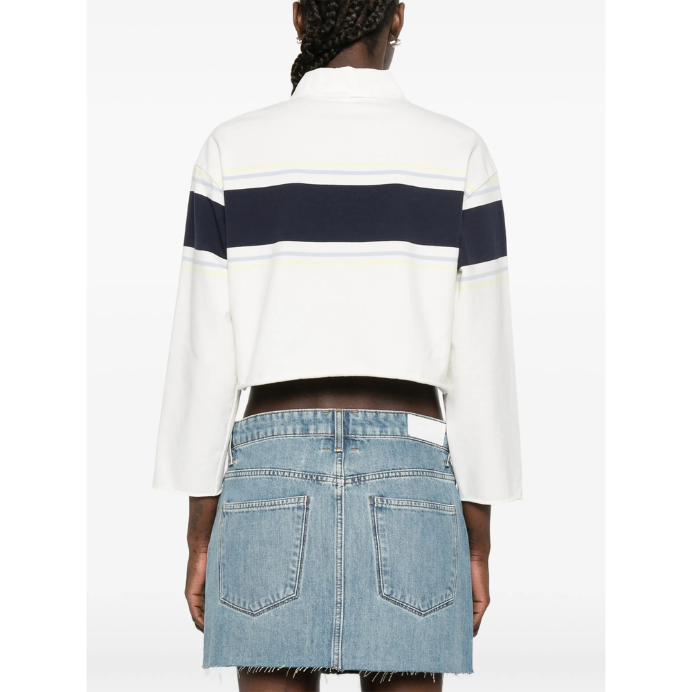 Re/Done Stripe-Detail Polo Top