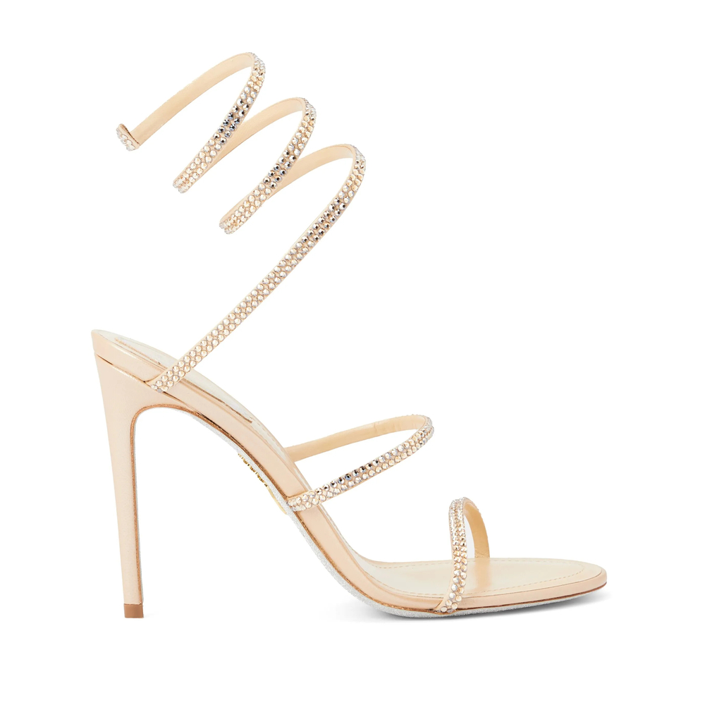 Caovilla Beige Satingolden Shadow Strass In Multi