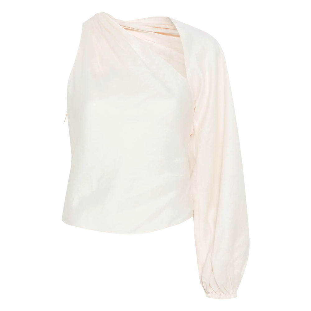 Draped-Sleeve Top