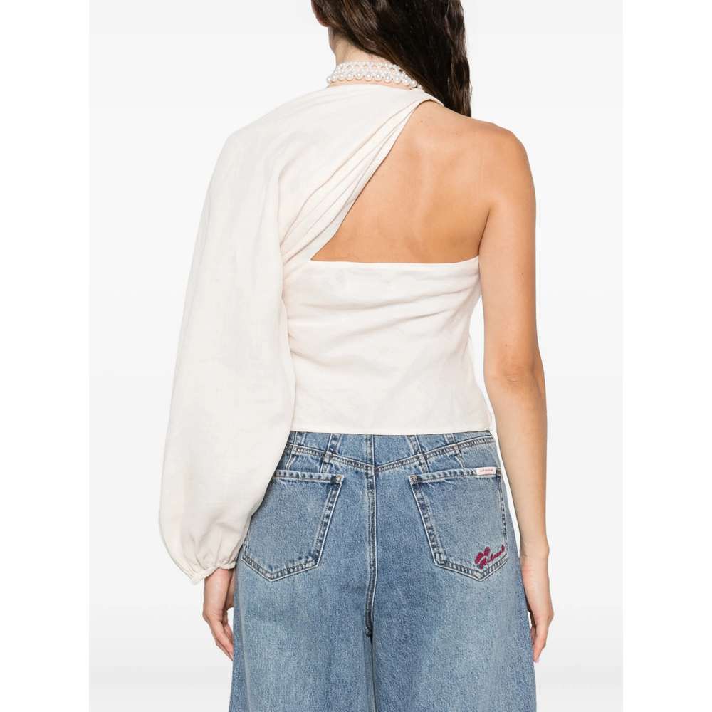 Draped-Sleeve Top