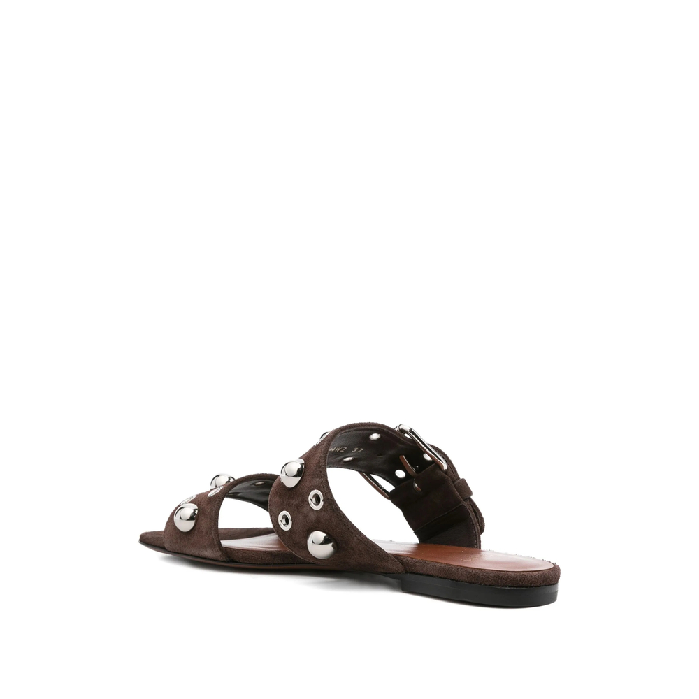 Garavani Nellcôte Crust Leather Slide Sandals