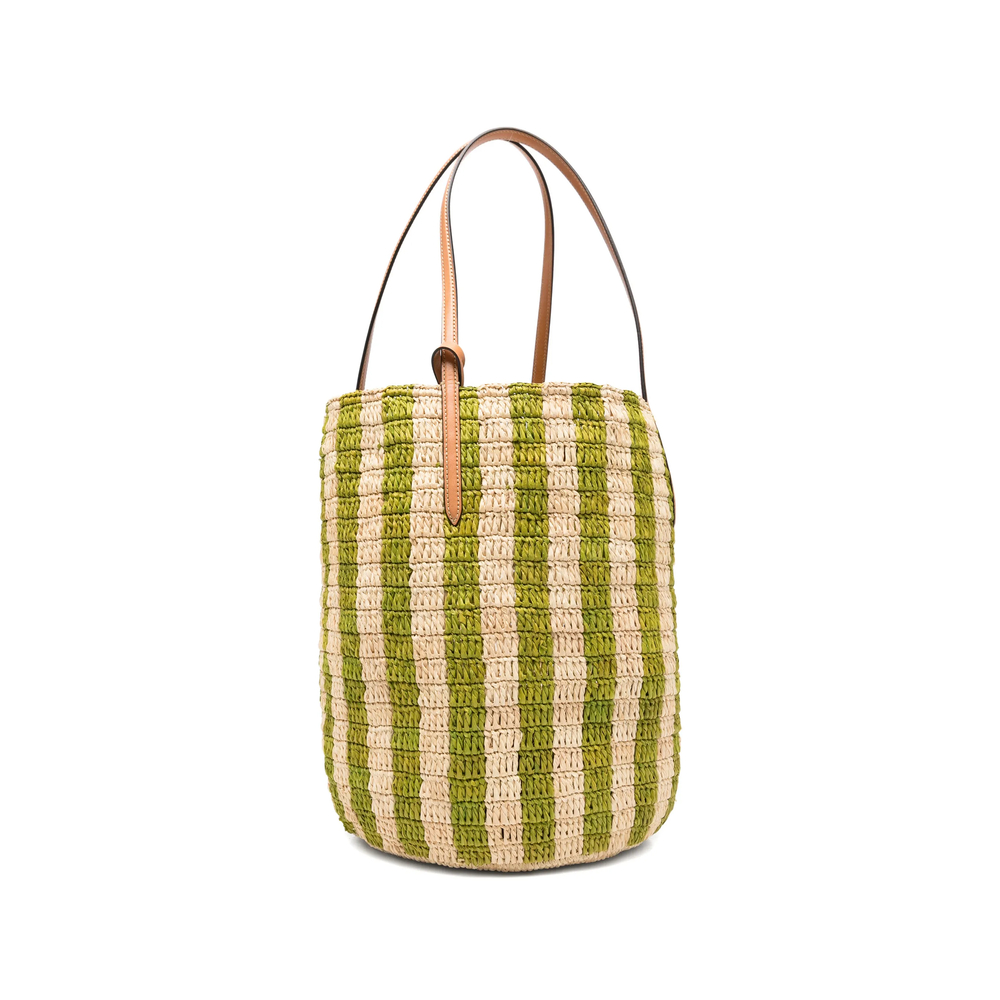 Garavani Striped Raffia Shopping Bag