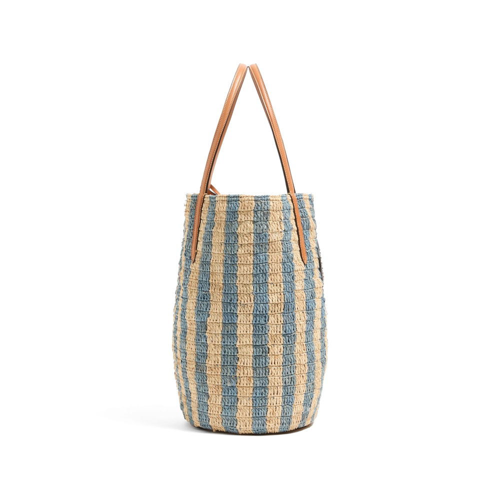 Garavani Striped Raffia Shopping Bag