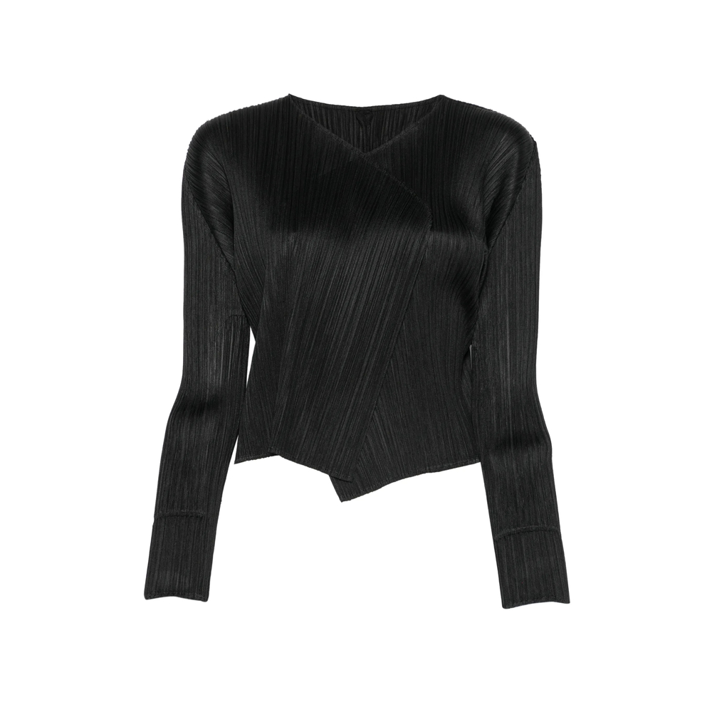 Pleats Please V-neck Cardigan In Black