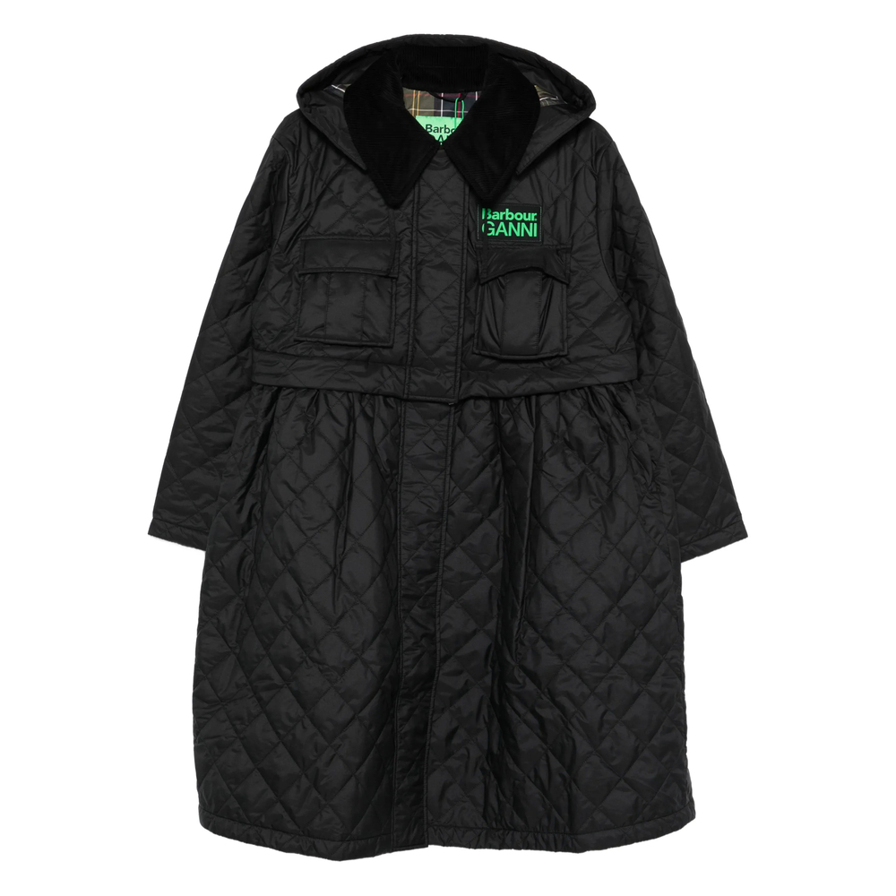 Barbour X Ganni X Ganni Quilted Hooded Coat