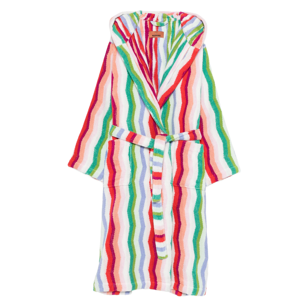 Missoni Hooded Stripe-pattern Bath Robe In Multi