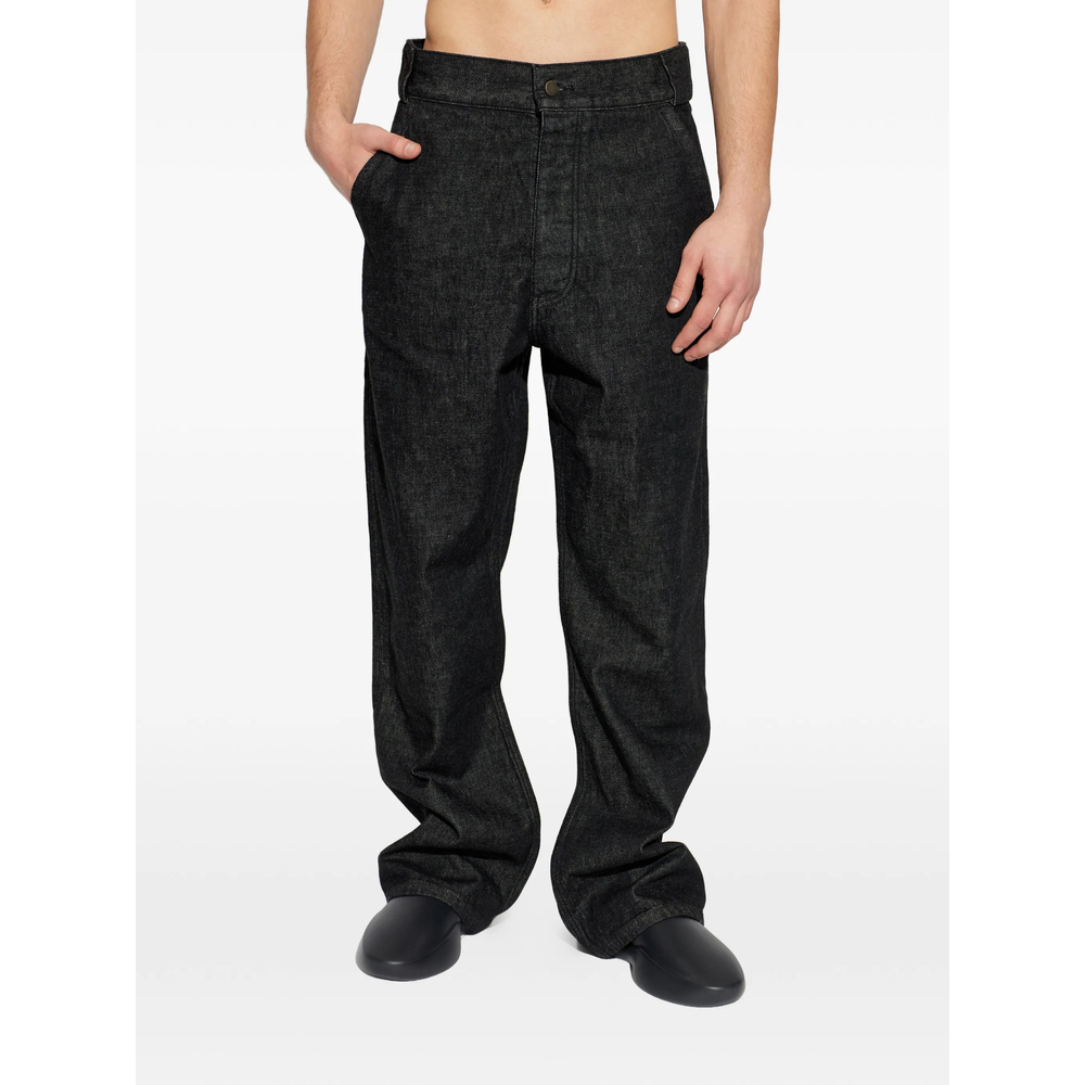 Essentials Logo-Print Straight-Leg Jeans