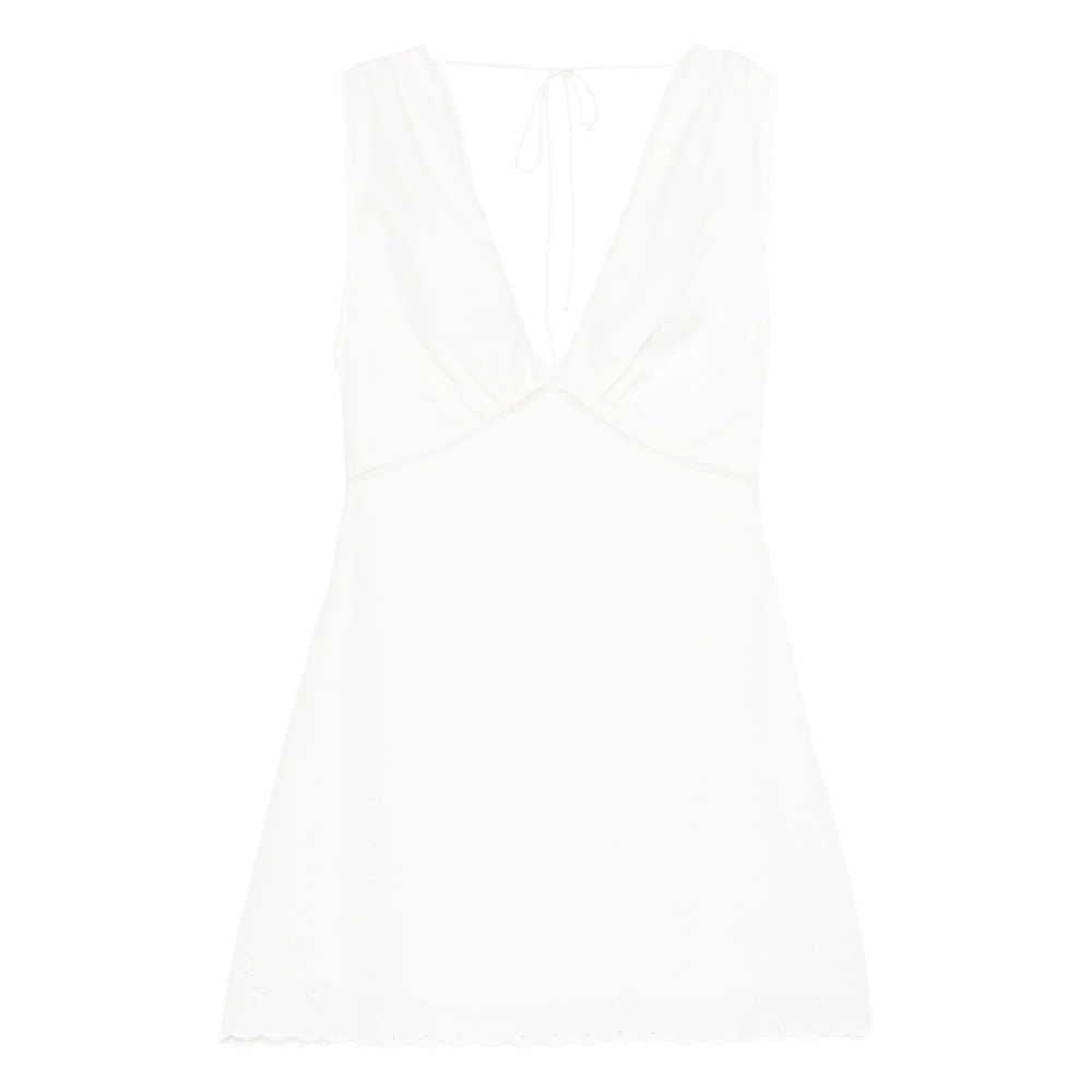 Faithfull The Brand Denise V-neck Scalloped Dress