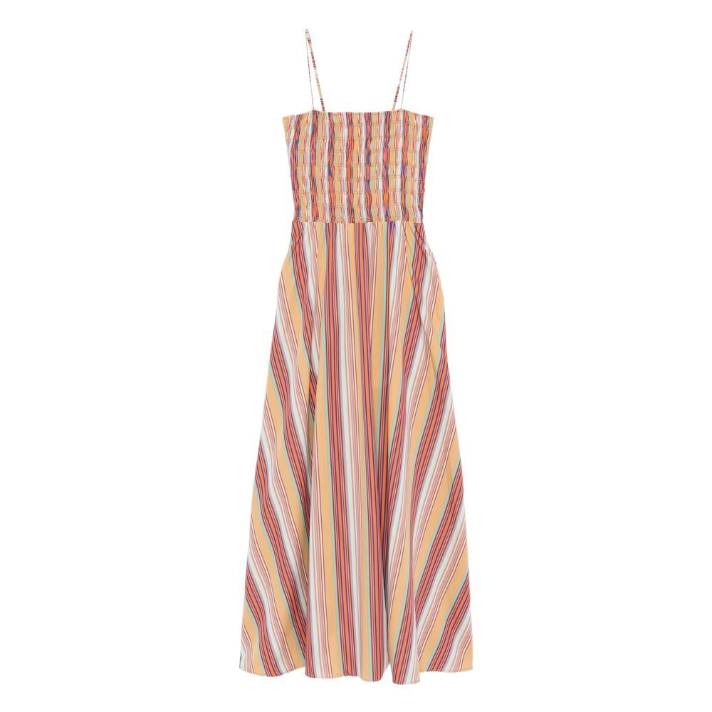 Faithfull The Brand Anniken Maxi Striped Smocked Dress